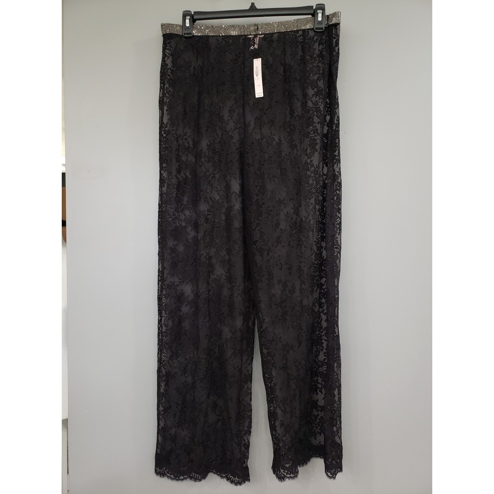 NEW Victoria's Secret Lace Trousers Pants Bling RHINESTONE BLACK RAVE FESTIVAL‎